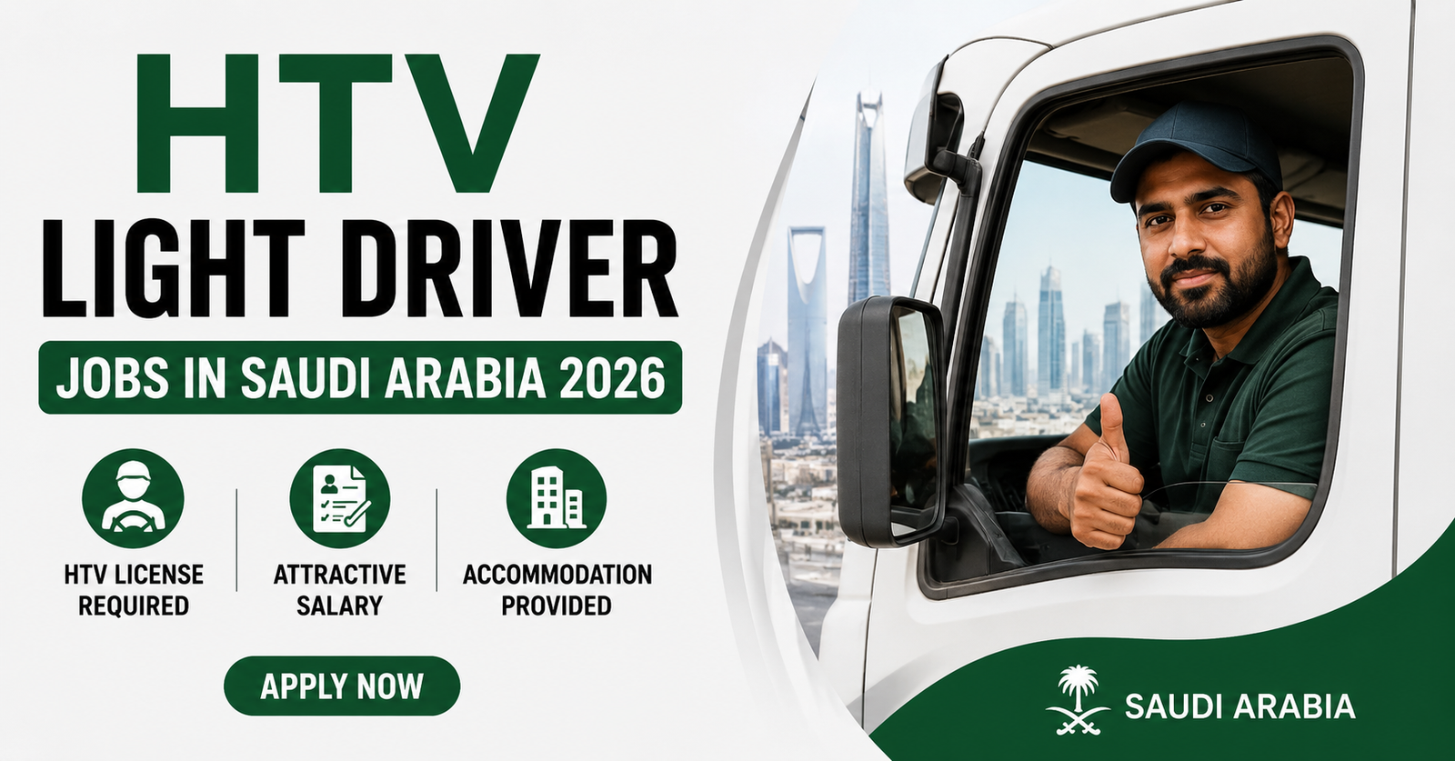 HTV Light Driver Jobs in Saudi Arabia