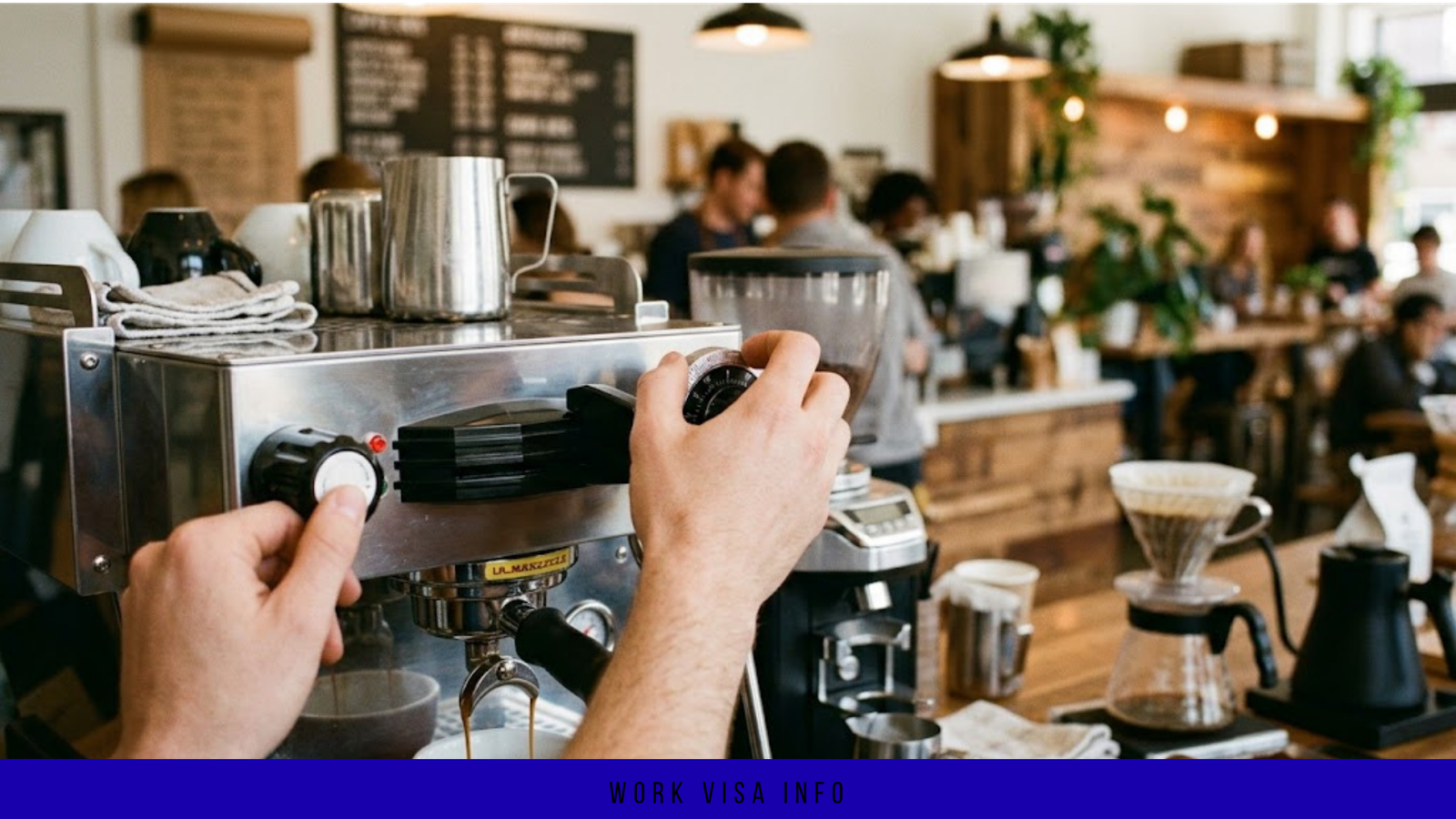 Barista preparing espresso at a specialty coffee bar with brewing equipment